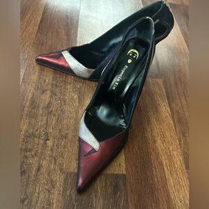 Elegant Red and Black Women's Heels